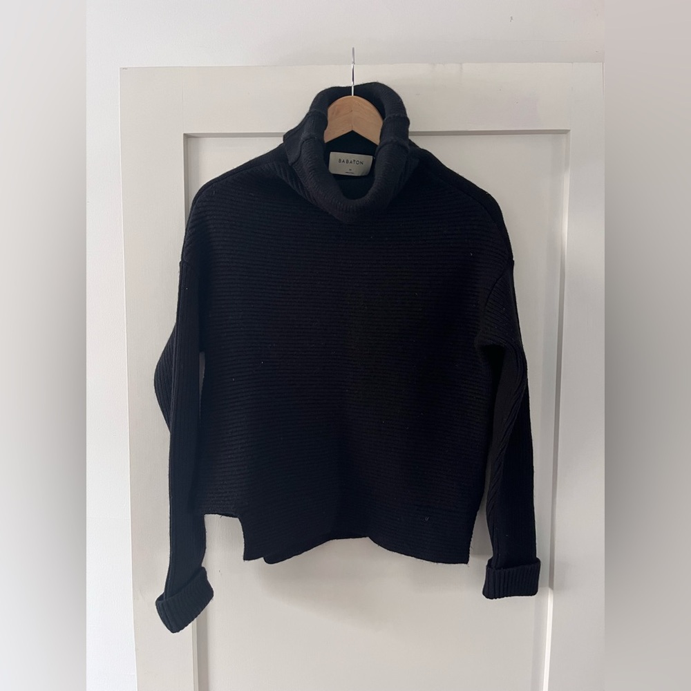 Babaton Wool Black Turtleneck Sweater